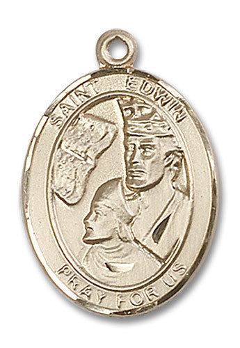 Extel Large Oval 14kt Gold Filled St. Edwin Medal, Made in USA