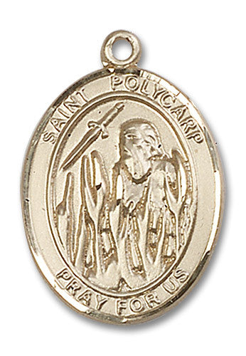 Extel Large Oval 14kt Gold Filled St. Polycarp of Smyrna Medal, Made in USA