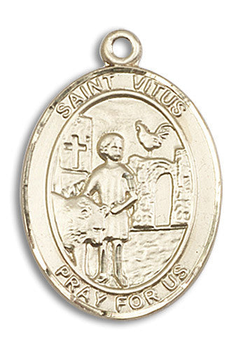 Extel Large Oval 14kt Gold Filled St. Vitus Medal, Made in USA