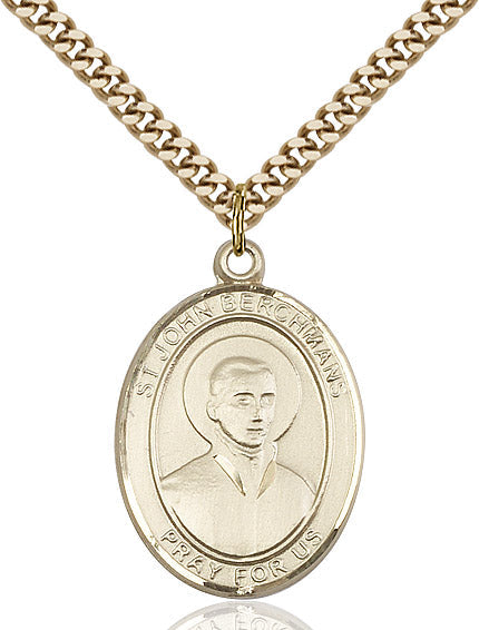 Extel Large Oval 14kt Gold Filled St. John Berchmans Pendant with 24" chain, Made in USA