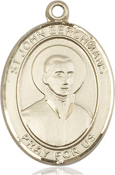 Extel Large Oval 14kt Gold Filled St. John Berchmans Pendant with 24" chain, Made in USA