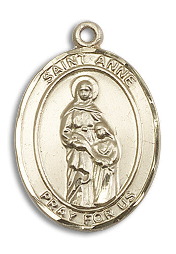Extel Large Oval 14kt Gold Filled St. Anne Medal, Made in USA