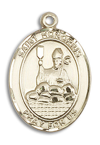 Extel Large Oval 14kt Gold Filled St. Honorius Medal, Made in USA