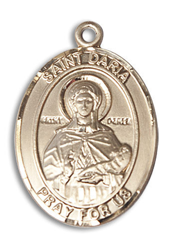 Extel Large Oval 14kt Gold Filled St. Daria Medal, Made in USA