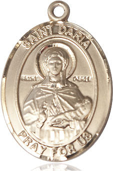 Extel Large Oval 14kt Gold Filled St. Daria Medal, Made in USA