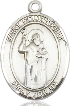 Extel Large Oval Pewter St. Columbkille Pendant with 24" chain, Made in USA