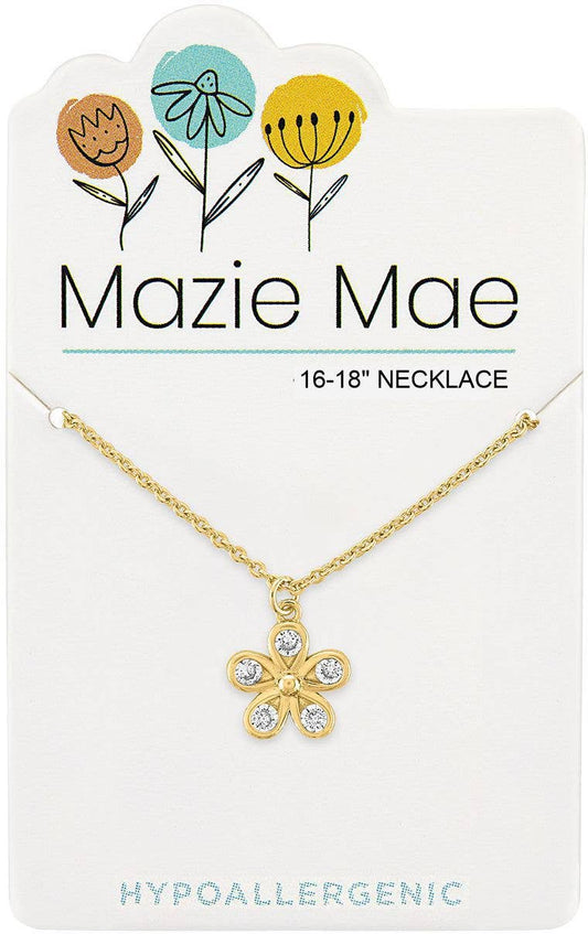 Mazie Mae Necklace: Gold CZ Flower Necklace