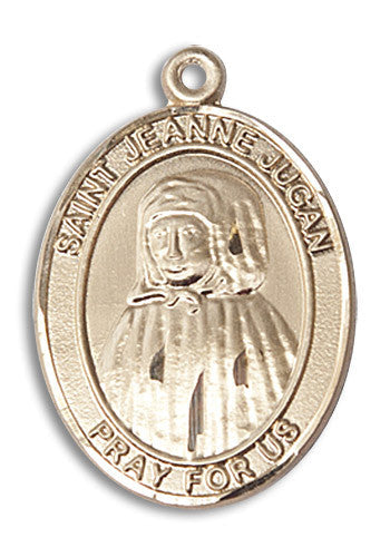 Extel Large Oval 14kt Gold Filled St. Jeanne Jugan Medal, Made in USA