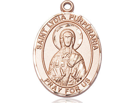 Extel Large Oval 14kt Gold Filled St. Lydia Purpuraria Medal, Made in USA
