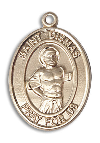 Extel Large Oval 14kt Gold Filled St. Dismas Medal, Made in USA