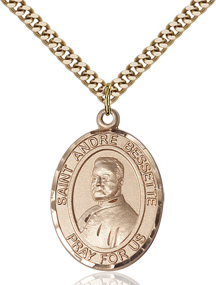 Extel Large Oval 14kt Gold Filled St. Andre Bessette Pendant with 24" chain, Made in USA