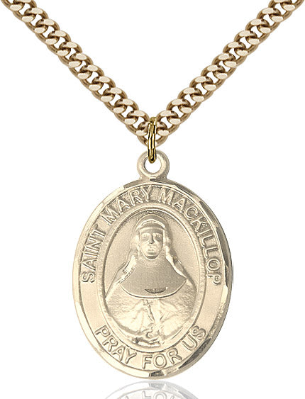Extel Large Oval 14kt Gold Filled St. Mary Mackillop Pendant with 24" chain, Made in USA