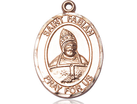 Extel Large Oval 14kt Gold Filled St. Fabian Medal, Made in USA