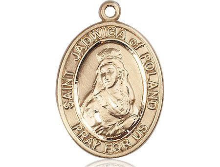 Extel Large Oval 14kt Gold Filled St. Jadwiga of Poland Medal, Made in USA