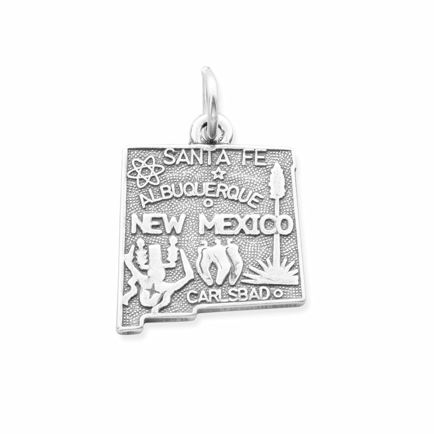 Oxidized Sterling Silver New Mexico State Charm, Made in USA