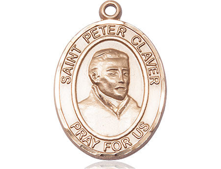 Extel Large Oval 14kt Gold Filled St. Peter Claver Medal, Made in USA