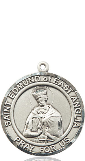 Extel Large Round Pewter St. Edmund of East Anglia Medal Pendant, Made in USA
