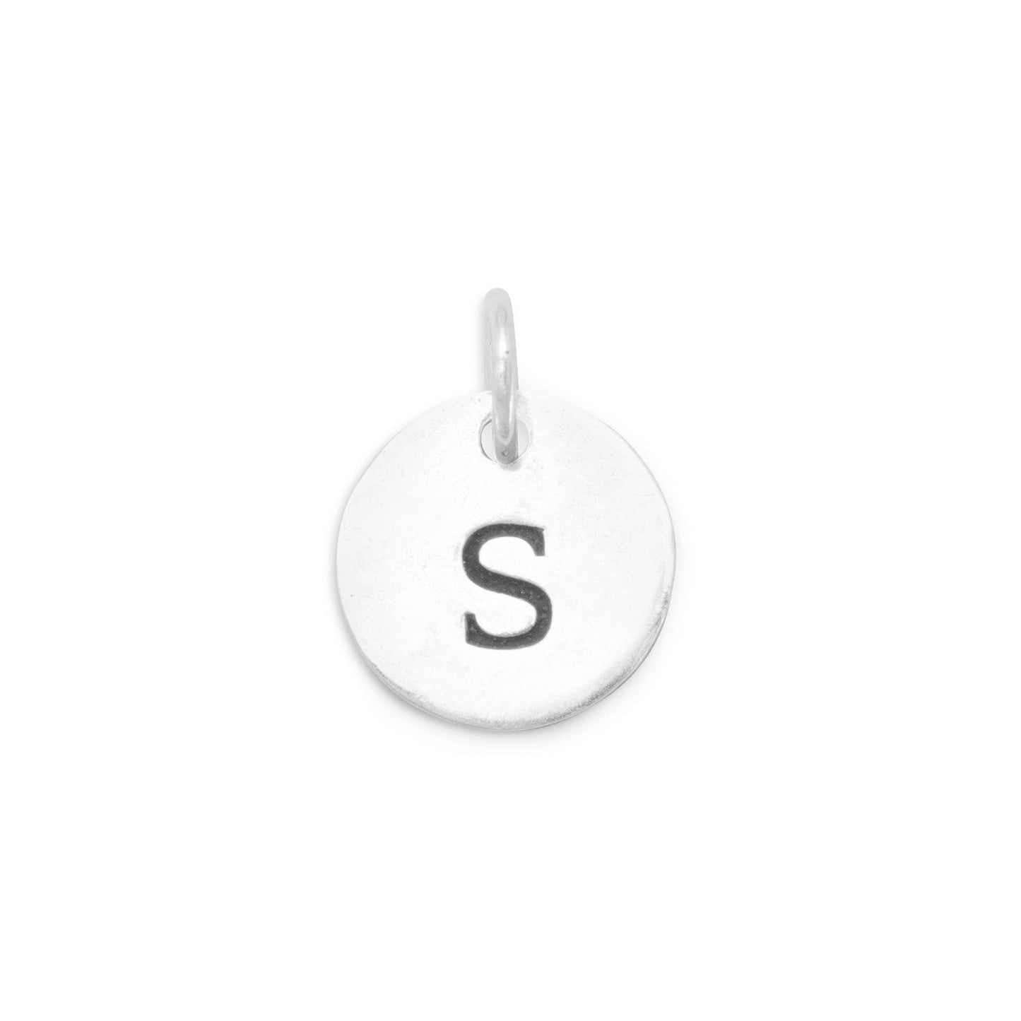 Oxidized Sterling Silver Initial "S" Charm, Made in USA