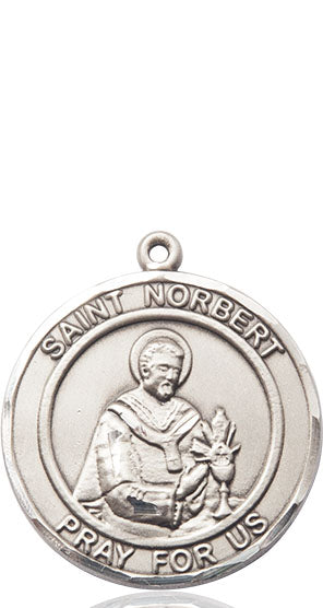 Extel Large Round Pewter St. Norbert of Xanten Medal Pendant, Made in USA