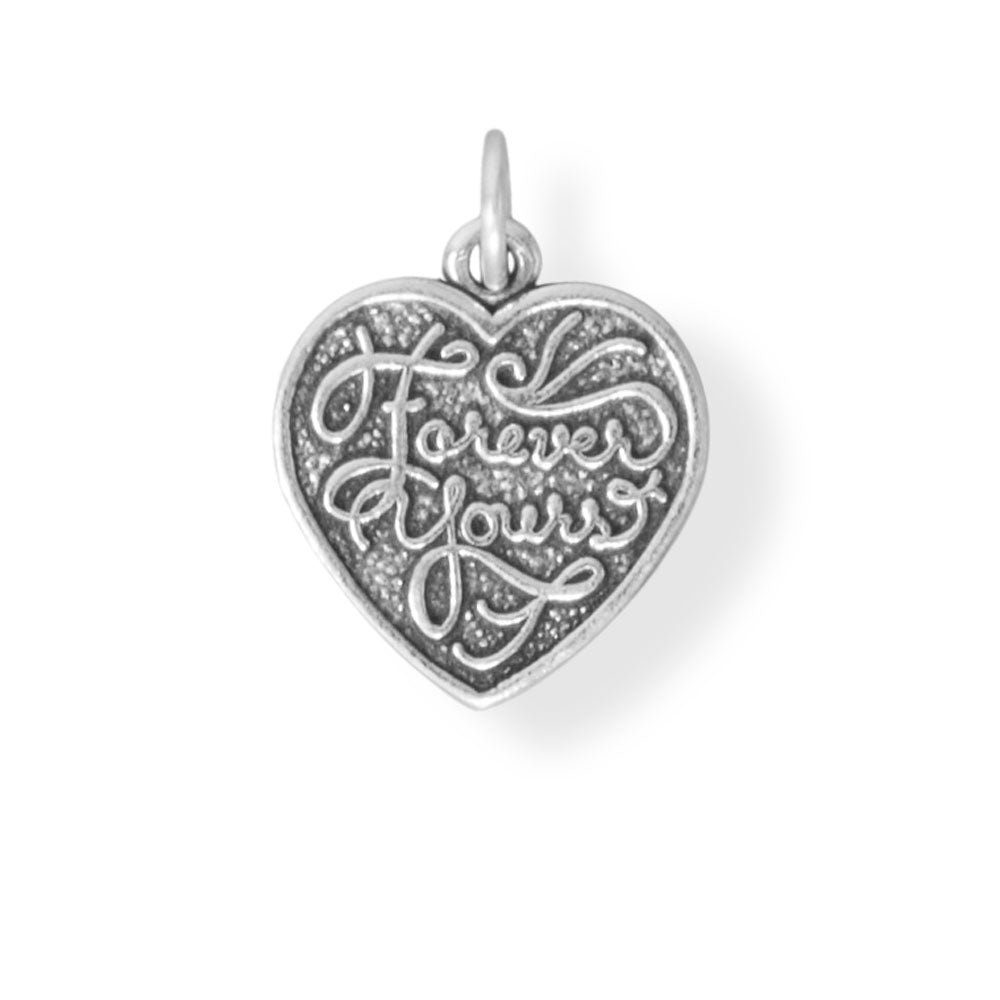 Oxidized Sterling Silver Large "Forever Mine/Forever Yours" Charm