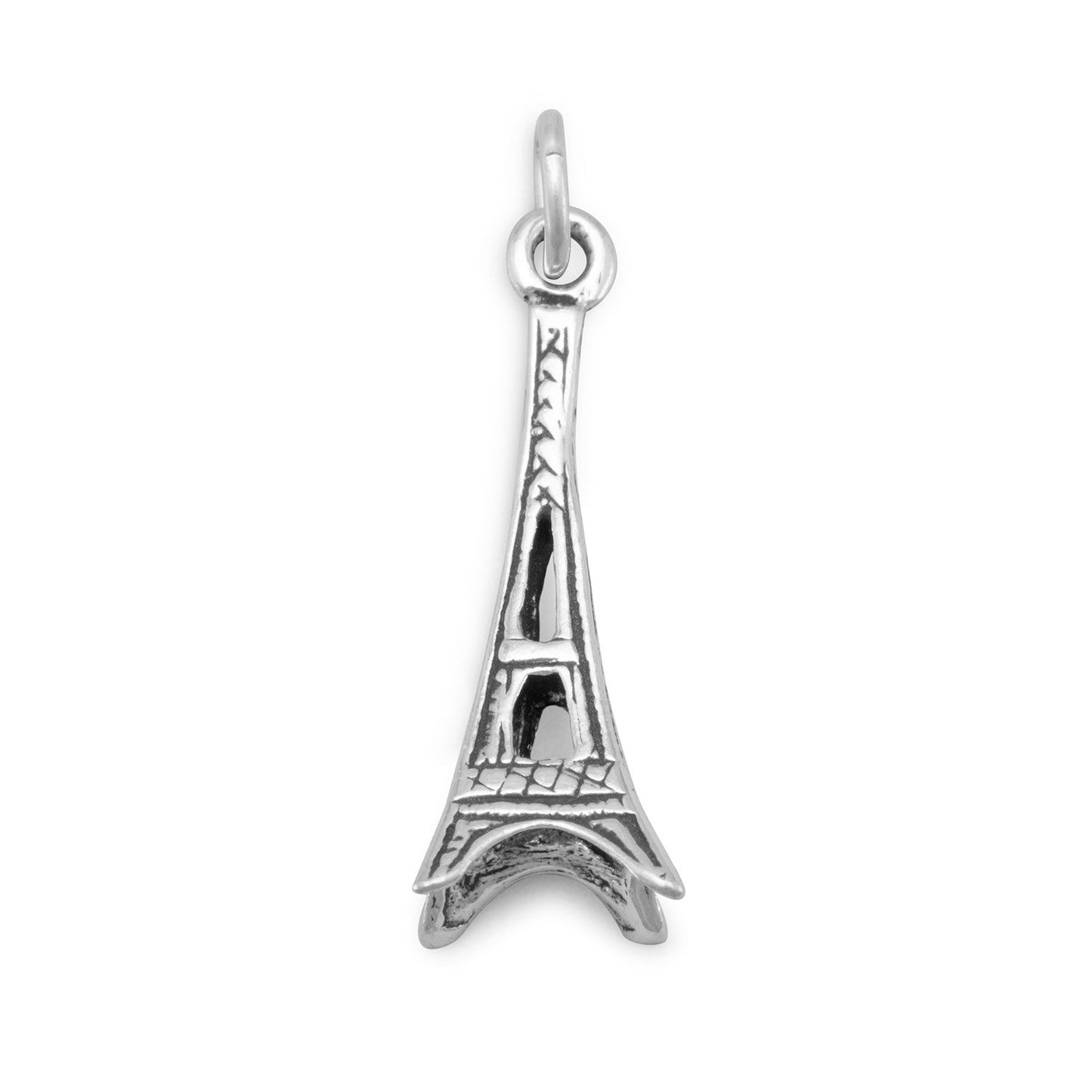 Oxidized Sterling Silver Eiffel Tower Charm, Made in USA