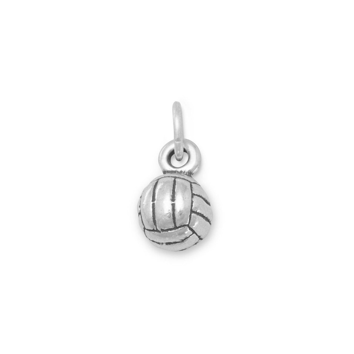 Oxidized Sterling Silver Small Volleyball Charm
