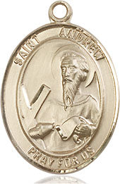 Extel Medium Oval 14kt Gold Filled St. Andrew the Apostle Medal, Made in USA