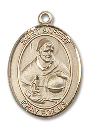 Extel Medium Oval 14kt Gold Filled St. Albert the Great Medal, Made in USA