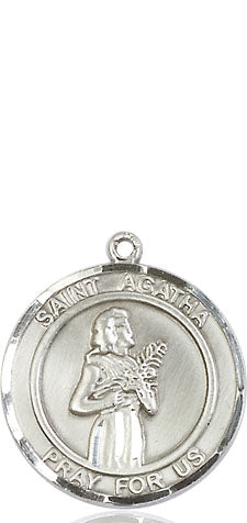 Extel Medium Round Pewter St. Agatha Medal Pendant, Made in USA