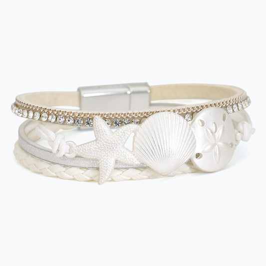 Matte Silver Sea Life Bracelet Ocean Inspired Jewelry