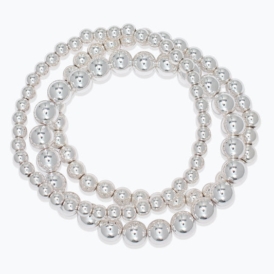 High Polished Three Strand Bracelet For Women Modern
