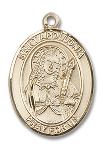 Extel Medium Oval 14kt Gold Filled St. Apollonia Medal, Made in USA