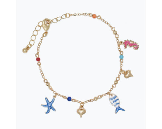 Bracelet-Delicate Enamel Sea Charms