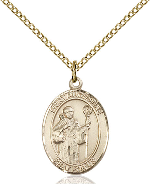 Extel Medium Oval  14kt Gold Filled St. Augustine Pendant with 18" chain, Made in USA