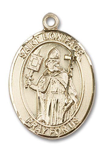 Extel Medium Oval 14kt Gold Filled St. Boniface Medal, Made in USA
