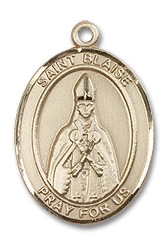 Extel Medium Oval 14kt Gold Filled St. Blaise Medal, Made in USA