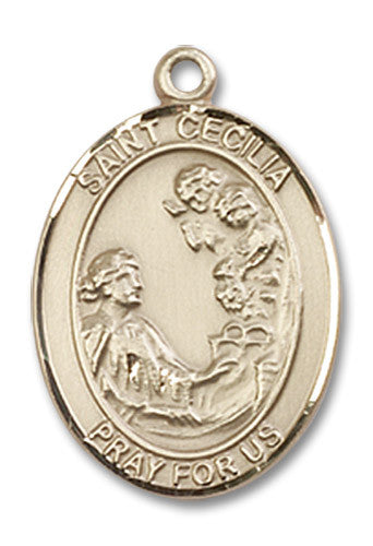 Extel Medium Oval 14kt Gold Filled St. Cecilia Medal, Made in USA