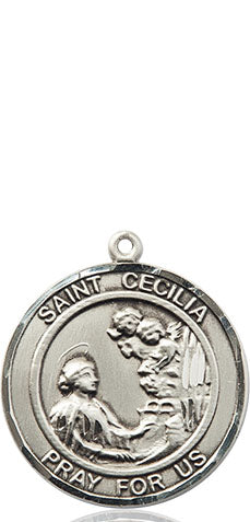 Extel Medium Round Pewter St. Cecilia Medal Pendant, Made in USA