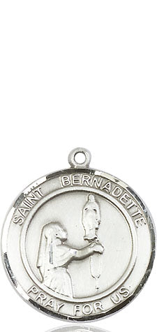 Extel Medium Round Pewter St. Bernadette Medal Pendant, Made in USA
