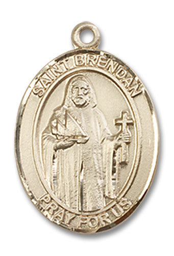Extel Medium Oval 14kt Gold Filled St. Brendan the Navigator Medal, Made in USA