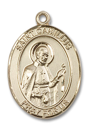 Extel Medium Oval 14kt Gold Filled St. Camillus of Lellis Medal, Made in USA