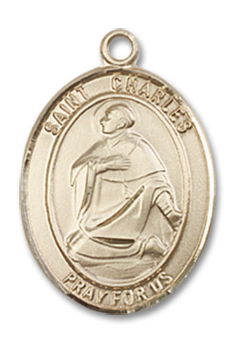Extel Medium Oval 14kt Gold Filled St. Charles Borromeo Medal, Made in USA
