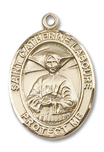 Extel Medium Oval 14kt Gold Filled St. Catherine Laboure Medal, Made in USA