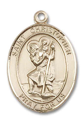 Extel Medium Oval 14kt Gold Filled St. Christopher Medal, Made in USA