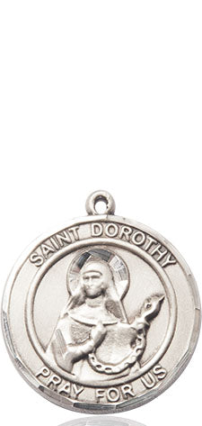 Extel Medium Round Pewter St. Dorothy Medal Pendant, Made in USA