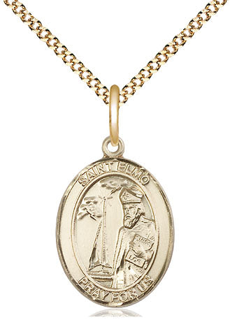 Extel Medium Oval 14Kt Gold Filled St. Elmo  with 18" chain, Made in USA