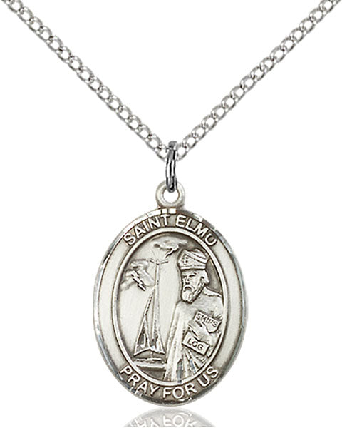 Extel Medium Oval Sterling Silver St. Elmo Pendant with 18" chain, Made in USA