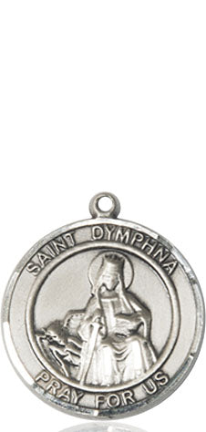 Extel Medium Round Pewter St. Dymphna Medal Pendant, Made in USA