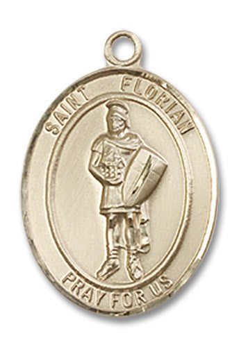 Extel Medium Oval 14kt Gold Filled St. Florian Medal, Made in USA