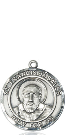 Extel Medium Round Pewter St. Francis de Sales Medal Pendant, Made in USA